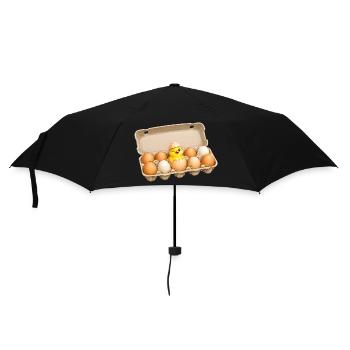 Cute Chick in Egg Carton Easter Motif - Umbrella (small) - black - Front
