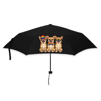 3 Chihuahuas Pride Dogs Couleurs Arc-en-ciel LGBTQ - Parapluie standard - noir - Devant
