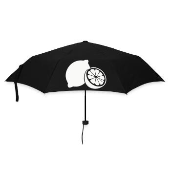 Zitrus-Silhouette Zitronen - Regenschirm (klein) - Schwarz - Vorne