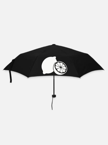 Zitrus-Silhouette Zitronen - Regenschirm (klein) - Schwarz