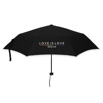 LOVE IS LOVE - Berlin - Regenschirm (klein) - Schwarz - Vorne