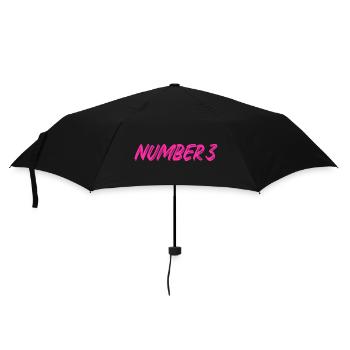 Number 3 - drei - dritter - dritte - 3 - Nummer 3 - Regenschirm (klein) - Schwarz - Vorne