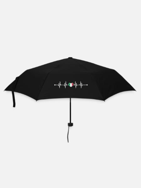 Italian Flag Heartbeat Design - Umbrella (small) - black