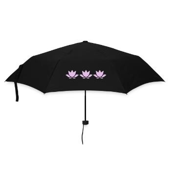 Lotus Flower Lotus Flower Flower Pastel Flower Yoga - Umbrella (small) - black - Front