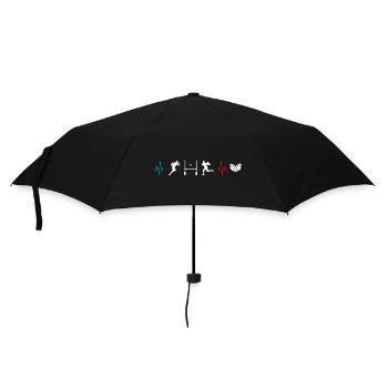 Rugby heartbeat France gift team - Umbrella (small) - black - Front