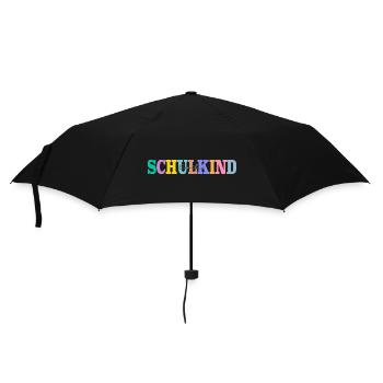 Schulkind mit Emilia - Regenschirm (klein) - Schwarz - Vorne