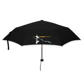 Surfeur à la plage - Parapluie standard - noir - Devant