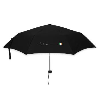 Heartbeat ireland flag - Umbrella (small) - black - Front