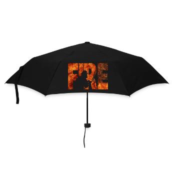Feuerwehr - Regenschirm (klein) - Schwarz - Vorne