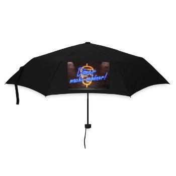 Döner macht schöner Leuchtreklame Poster - Regenschirm (klein) - Schwarz - Vorne