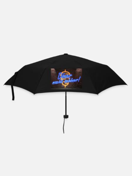 Döner macht schöner Leuchtreklame Poster - Regenschirm (klein) - Schwarz
