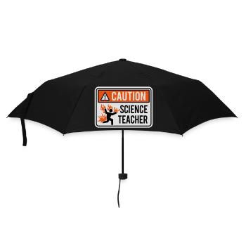 CAUTION, SCIENCE TEACHER - physique, chimie, laboratoire - Parapluie standard - noir - Devant