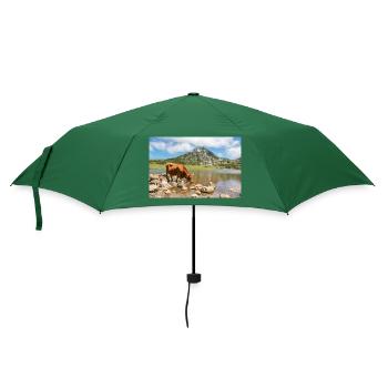 Cow in the mountains of Asturias - Umbrella (small) - bottlegreen - Front