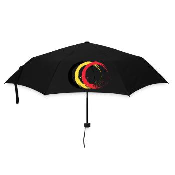Kreis Bürste Belgien Flagge Fahne Design Farben - Regenschirm (klein) - Schwarz - Vorne