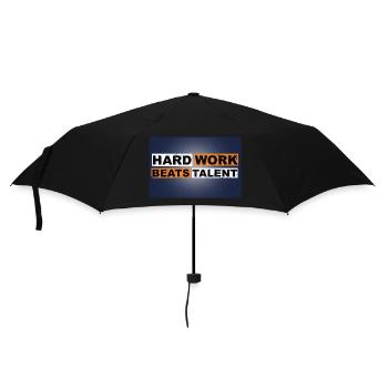 Le travail acharné bat la citation de motivation de talent - Parapluie standard - noir - Devant
