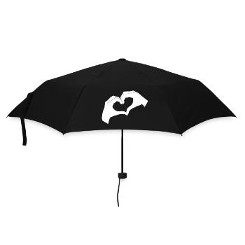 Herzhand-Design mit minimalistischem Look - Regenschirm (klein) - Schwarz - Vorne