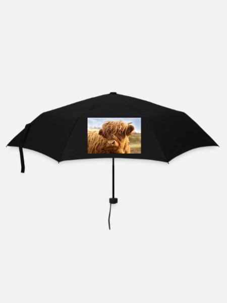 Little cow, brown calf looks at the camera - Umbrella (small) - black