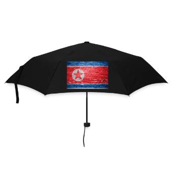 Drapeau de la Corée du Nord Graffiti sur mur de briques - Parapluie standard - noir - Devant