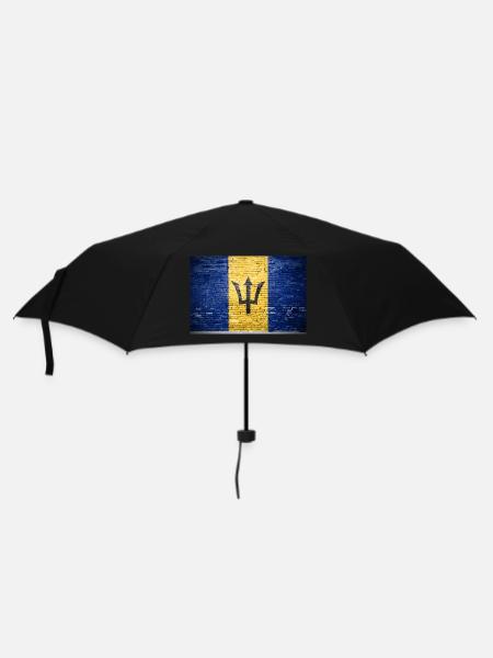 Barbados Flag Graffiti on Brick Wall - Umbrella (small) - black