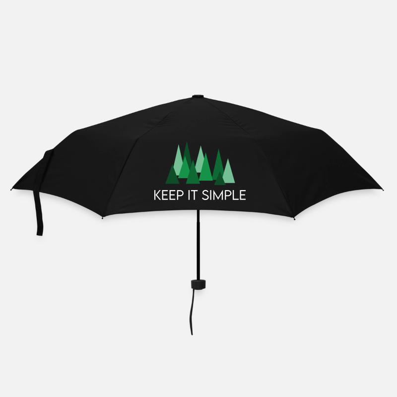 Keep it Simple Wald Camping Spruch - Regenschirm (klein) - Schwarz