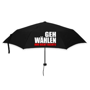 Geh wählen - Regenschirm (klein) - Schwarz - Vorne