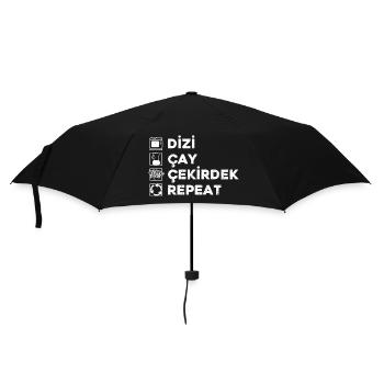 Dizi Cay Cekirdek Repeat Turkish sayings funny - Umbrella (small) - black - Front