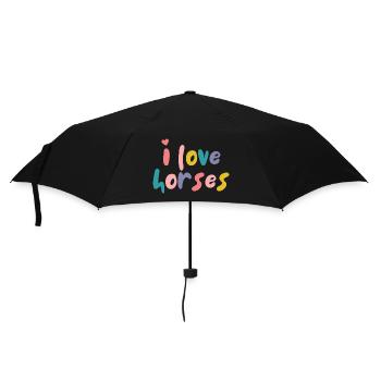 J’aime les chevaux - Dictons équestres - Cheval - Parapluie standard - noir - Devant