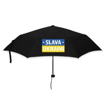 Slava Ukraini Ukrainian flag - Umbrella (small) - black - Front