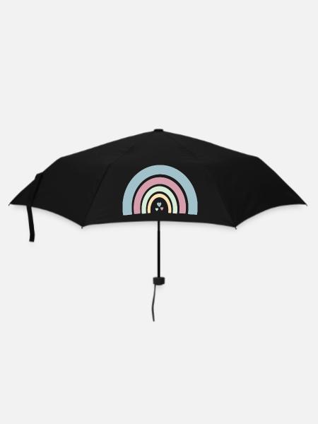 Regenbogen - Regenschirm (klein) - Schwarz