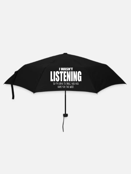 i want listening funny quote - Umbrella (small) - black
