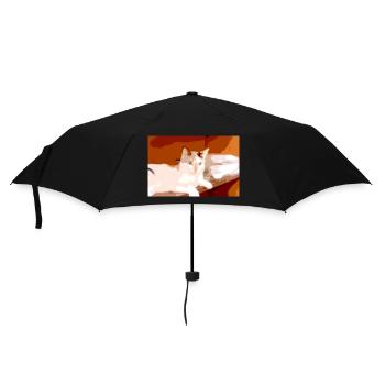 Ich liebe Katzen - Regenschirm (klein) - Schwarz - Vorne