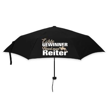 Reiter Reiterin Reiten Reitsport Spruch - Regenschirm (klein) - Schwarz - Vorne