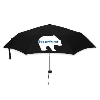 Eisbär Klimaschutz Klimawandel Klima - Regenschirm (klein) - Schwarz - Vorne