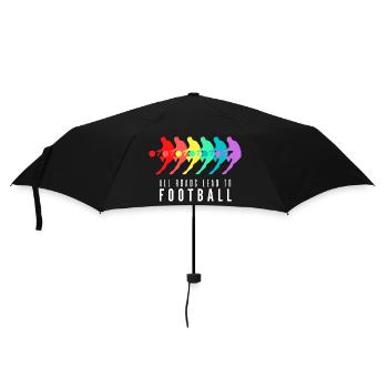 Alle Wege führen zum Fußball - Regenschirm (klein) - Schwarz - Vorne
