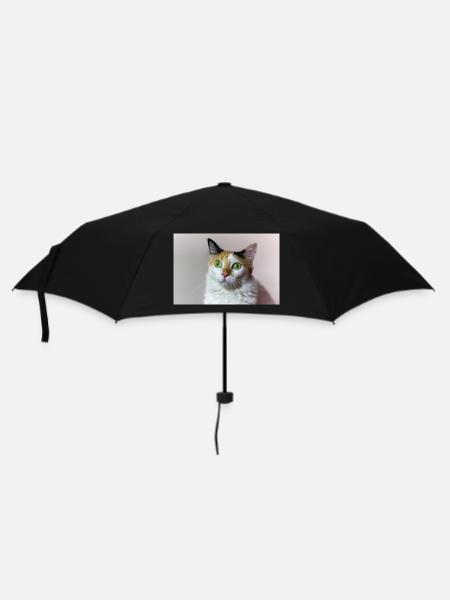 the cat - Umbrella (small) - black