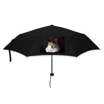 Nina die Katze - Regenschirm (klein) - Schwarz - Vorne