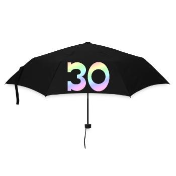 feiern, 30 pastell Verlauf - Regenschirm (klein) - Schwarz - Vorne