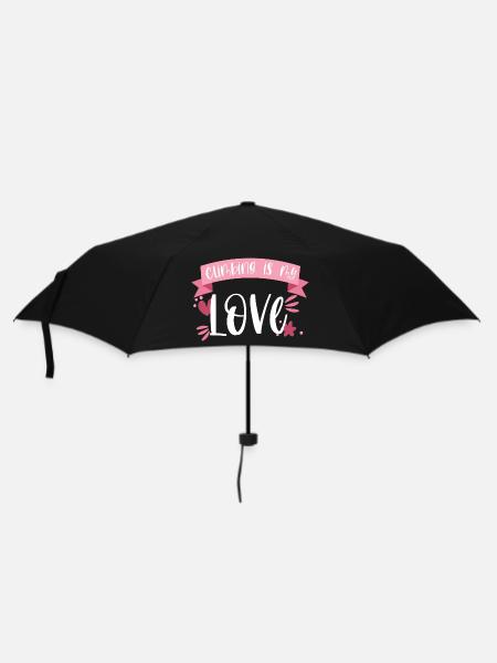 Klettern Bergsteigen Berge Liebe Geschenk - Regenschirm (klein) - Schwarz