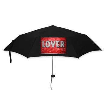 Lover Brick Wall Graffiti - Umbrella (small) - black - Front