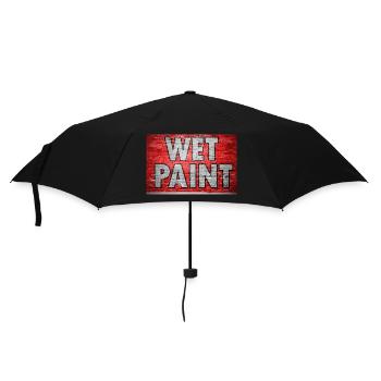 Graffiti mural de briques de peinture humide - Parapluie standard - noir - Devant