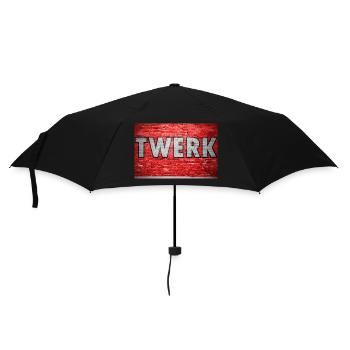 Twerk Brick Wall Graffiti - Umbrella (small) - black - Front