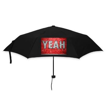 yes Comic Brick Wall Graffiti - Umbrella (small) - black - Front