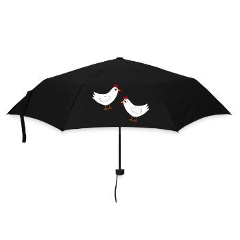 Poulet Blanc Poulets Blancs Poules Pâques - Parapluie standard - noir - Devant