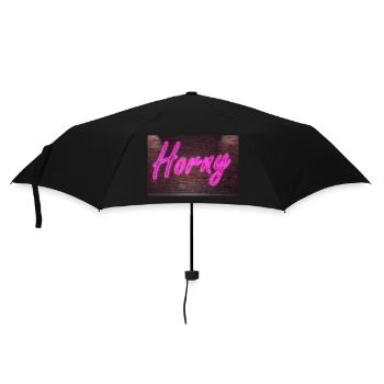 Neon sign Horny on brick wall - Umbrella (small) - black - Front