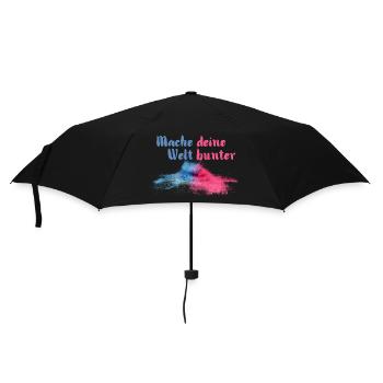 Mache deine Welt bunter - Regenschirm (klein) - Schwarz - Vorne