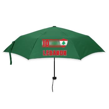 Libanon Fußball Mannschaft - Regenschirm (klein) - Flaschengrün - Vorne