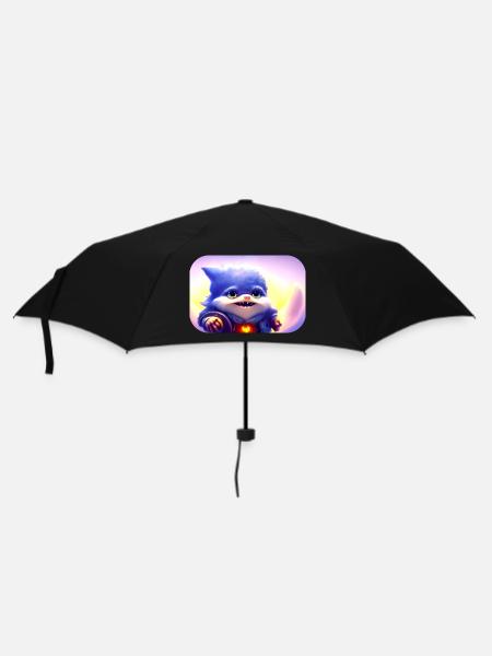 Gnome Wizzard - Regenschirm (klein) - Schwarz