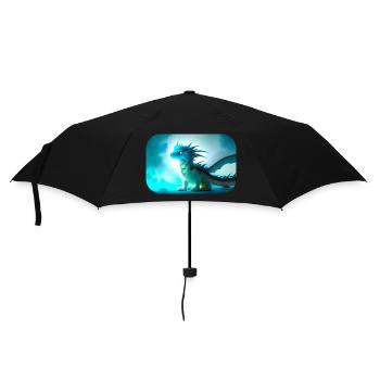 Grummliger kleiner Drache - Regenschirm (klein) - Schwarz - Vorne