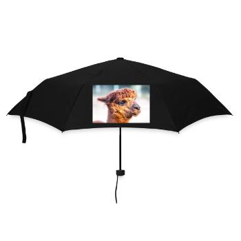 Alpaca (in german Alpaka) Vicugna pacos - Umbrella (small) - black - Front