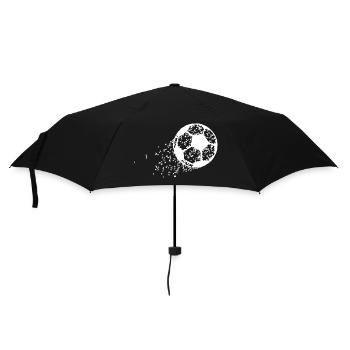 Fußball Soccer - Regenschirm (klein) - Schwarz - Vorne